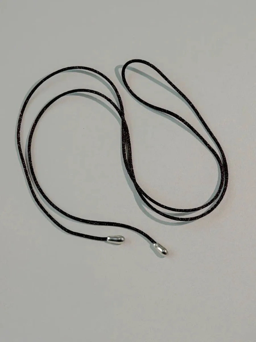 Black rope necklace suitable for women adjustable length necklace Korean fashion jewelry minimalist 241107