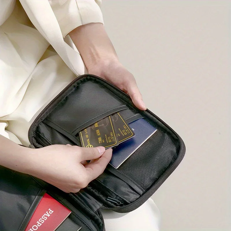 Anti-theft Brush Waterproof Portable Travel Passport Bag ID Bag High-grade PU Material Waterproof Passport Travel Organizer 2024