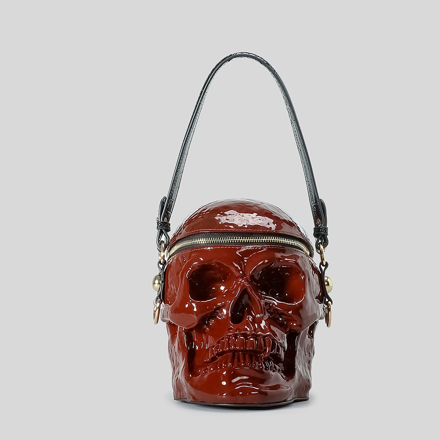 Creative Gothic Skull Shaped Women Shoulder Bags Three-Dimensional Design Bag Punk Dark Crossbody Bag Funny Lady Handbags 2024