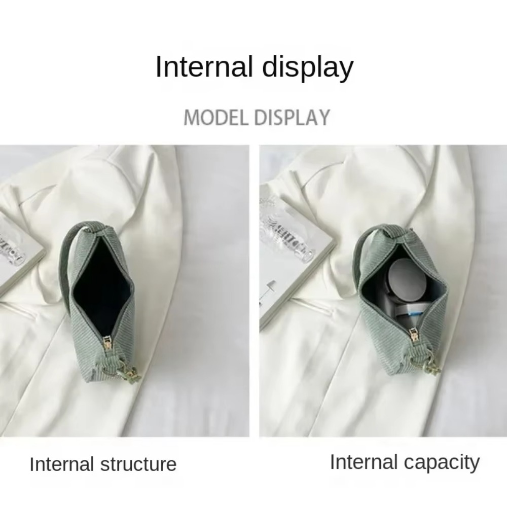 1PC Fashion Vintage Women's Handbags Corduroy Underarm Bag Casual Women Shoulder Bags Solid Color Zipper Female Handbag Clutch