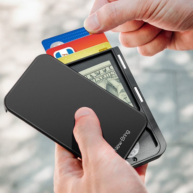 New-Bring Card Holder Men Purse Carbon Fiber Minimalist Slim Rfid Wallet for Bank Business ID Card Holder Case