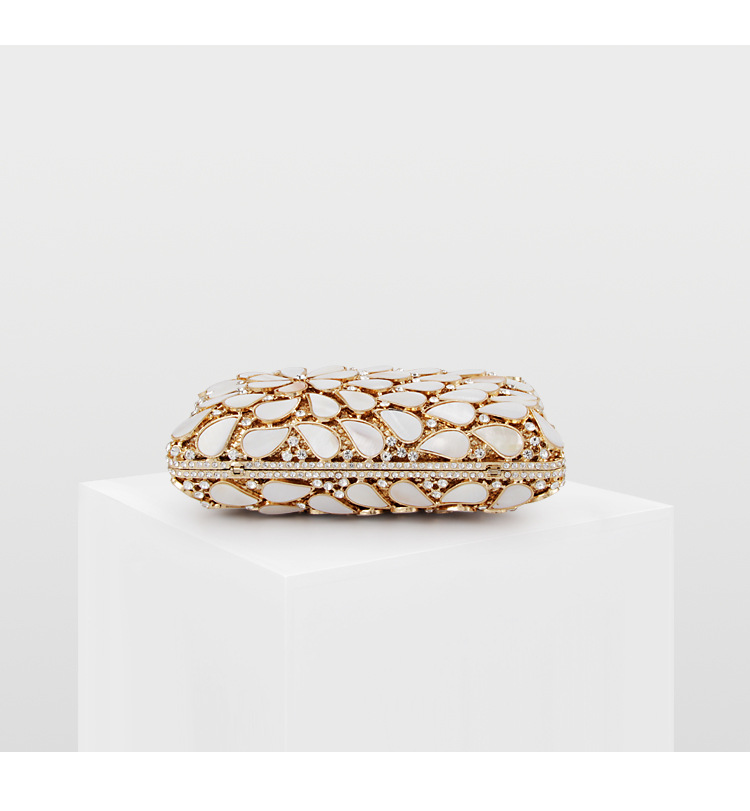 XIYUAN Women's Gold/Silver Shell Handbags Women Mini Lipstick Clutch Crystal Evening Bags Wedding Party Rhinestone Handbag Purse