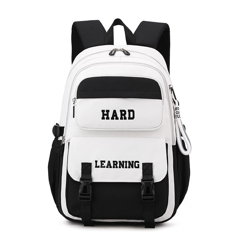 2024 middle school backpacks for teenage boys girls trend splicing printed couple backpack Large capacity nylon schoolbags book