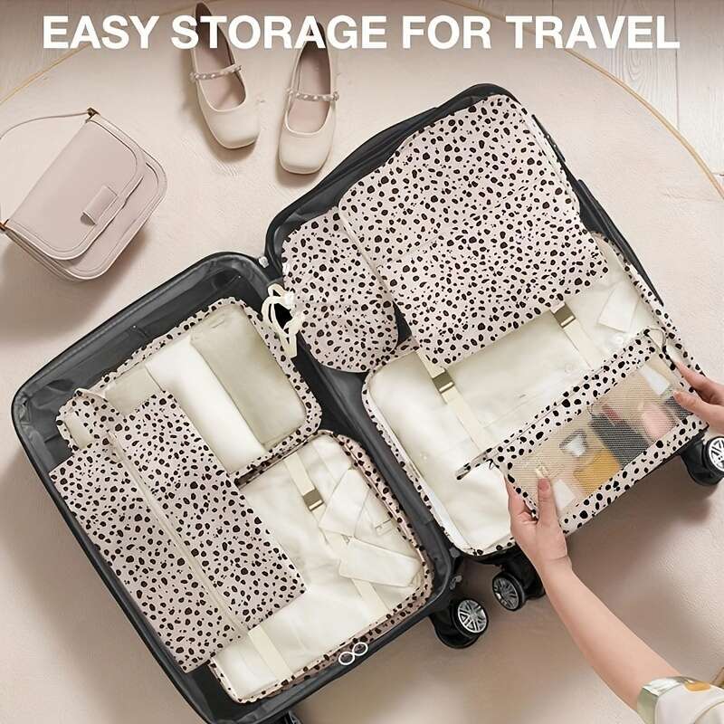 8 pieces/set of travel toiletries and cosmetics bags, luggage packaging cubes, storage boxes .