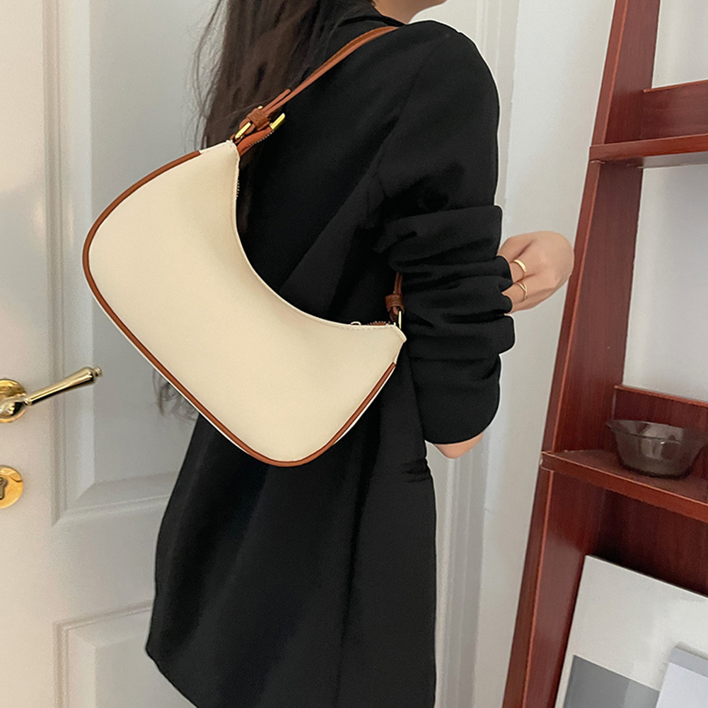 2023 New Stylish Crescent Women PU Leather Shoulder Bag Personalized Fashion Daily Shoulder Handbag Underarm Pouch for Women