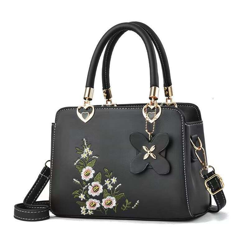 High quality and large capacity high-end temperament handbag, women's shoulder crossbody bag, new Chinese floral bags