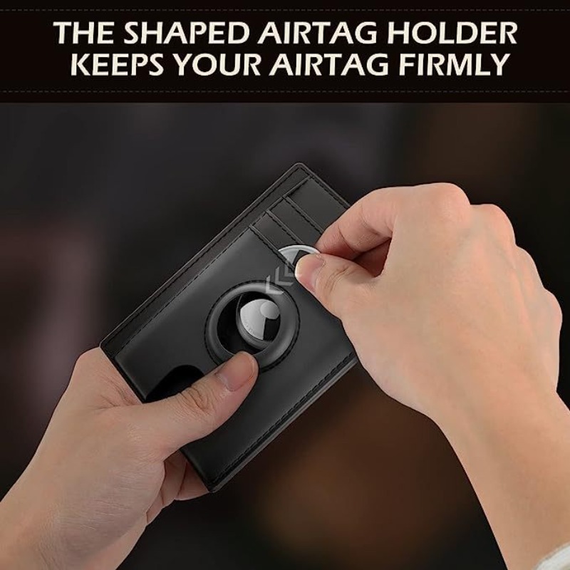 Mens Airtag Card Wallet Leather RFID Anti-theft Slim ID Credit Card Case Fashion High Quality Money Bag Travel Accessories 2023