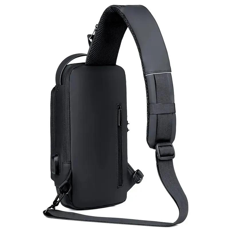 Men's Shoulder Bag Multifunction Anti Theft USB Messenger Pack Man Crossbody Cross Body Travel Chest Bags Pack