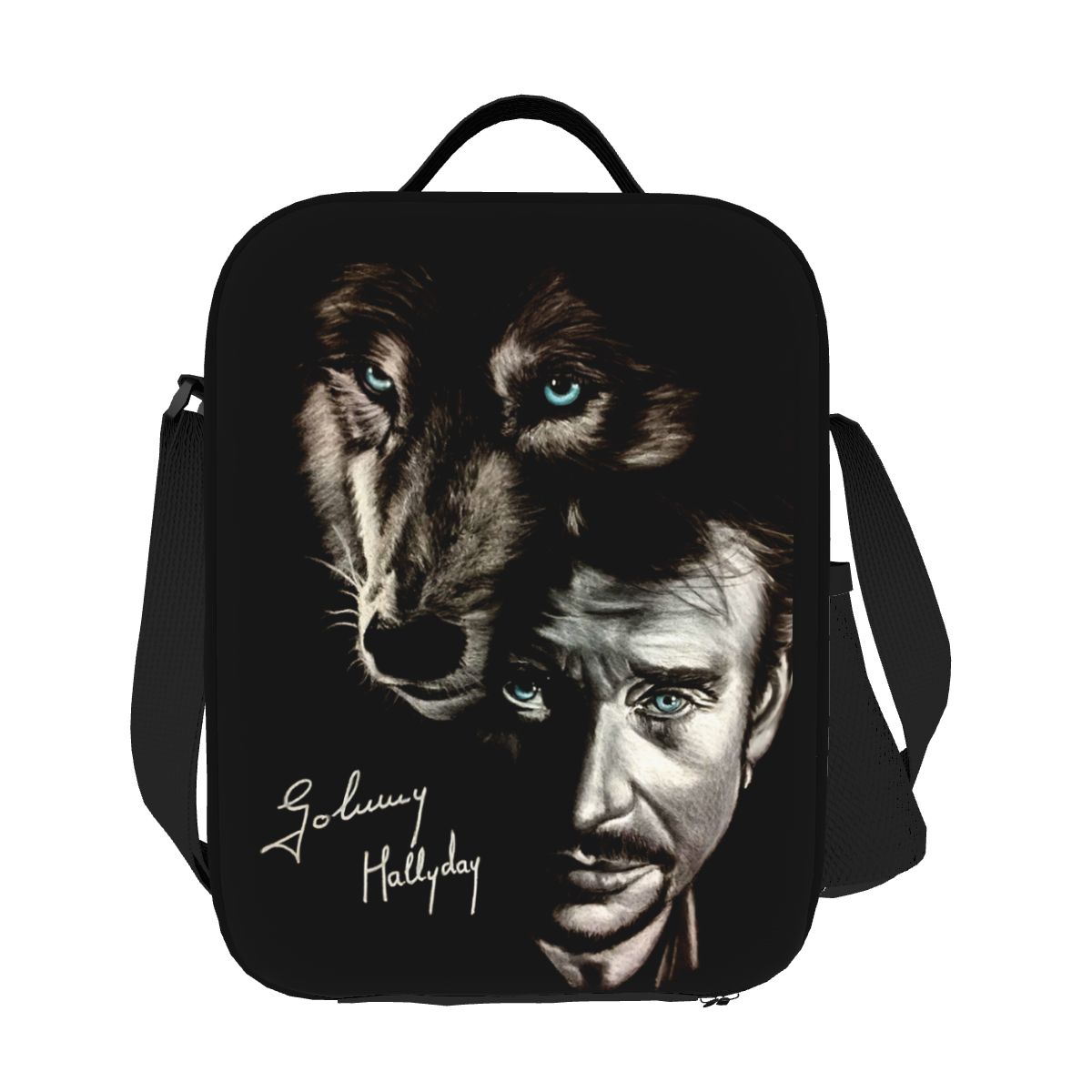 Custom Johnny Hallyday And Wolf Lunch Bag Women Thermal Cooler Insulated Lunch Boxes for Adult Office