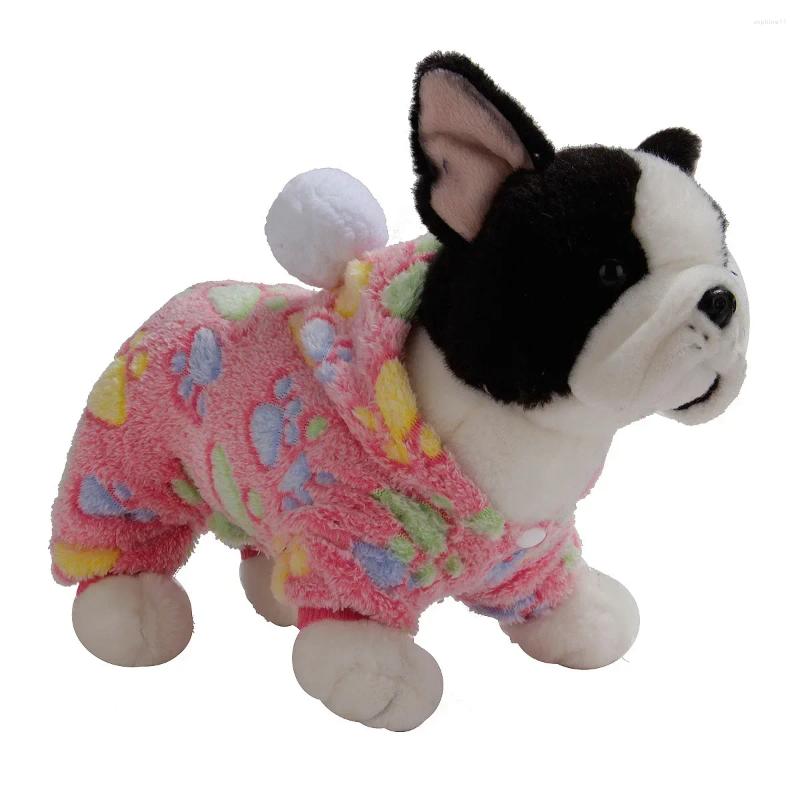 Dog Apparel Pet Clothes Flannel Costume Cold Weather Coats Cat Soft Jumpsuit Four Legged Pajamas