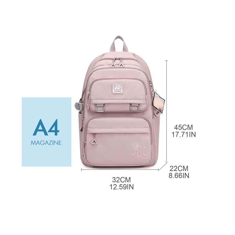 Multi Pocket Nylon Backpack Travel Rucksack Cute Casual Daypack School Bag for Women Student Teenagers