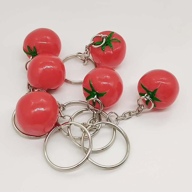 1PCS Creative Simulation Tomato Key Chain Resin Tomato Key Chain Bag Pendant Event Gift