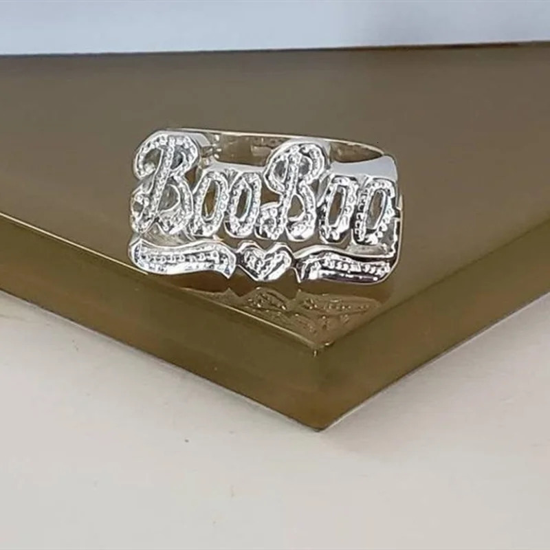Customized handmade personalized mens name ring Christmas gift initial ring 241106