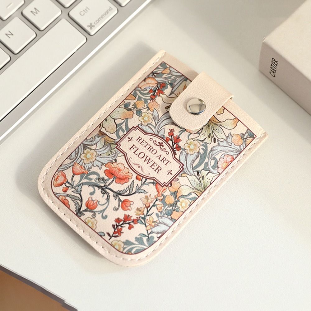 Laminated Concealed Pull-out Business Card Case 5 Card Pockets PU Leather RFID Blocking ID Card Holder Mini Wallets