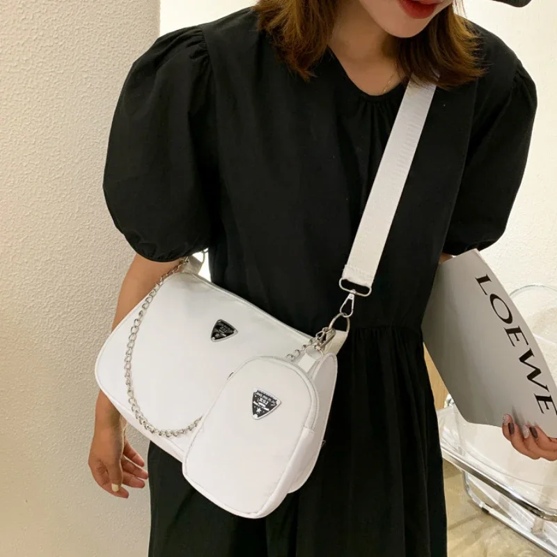 Women High Quality Square Solid Bags 2024 New Retro Women Crossbody Bags Style Crescent Chain Underarm Shoulder Bags for Women