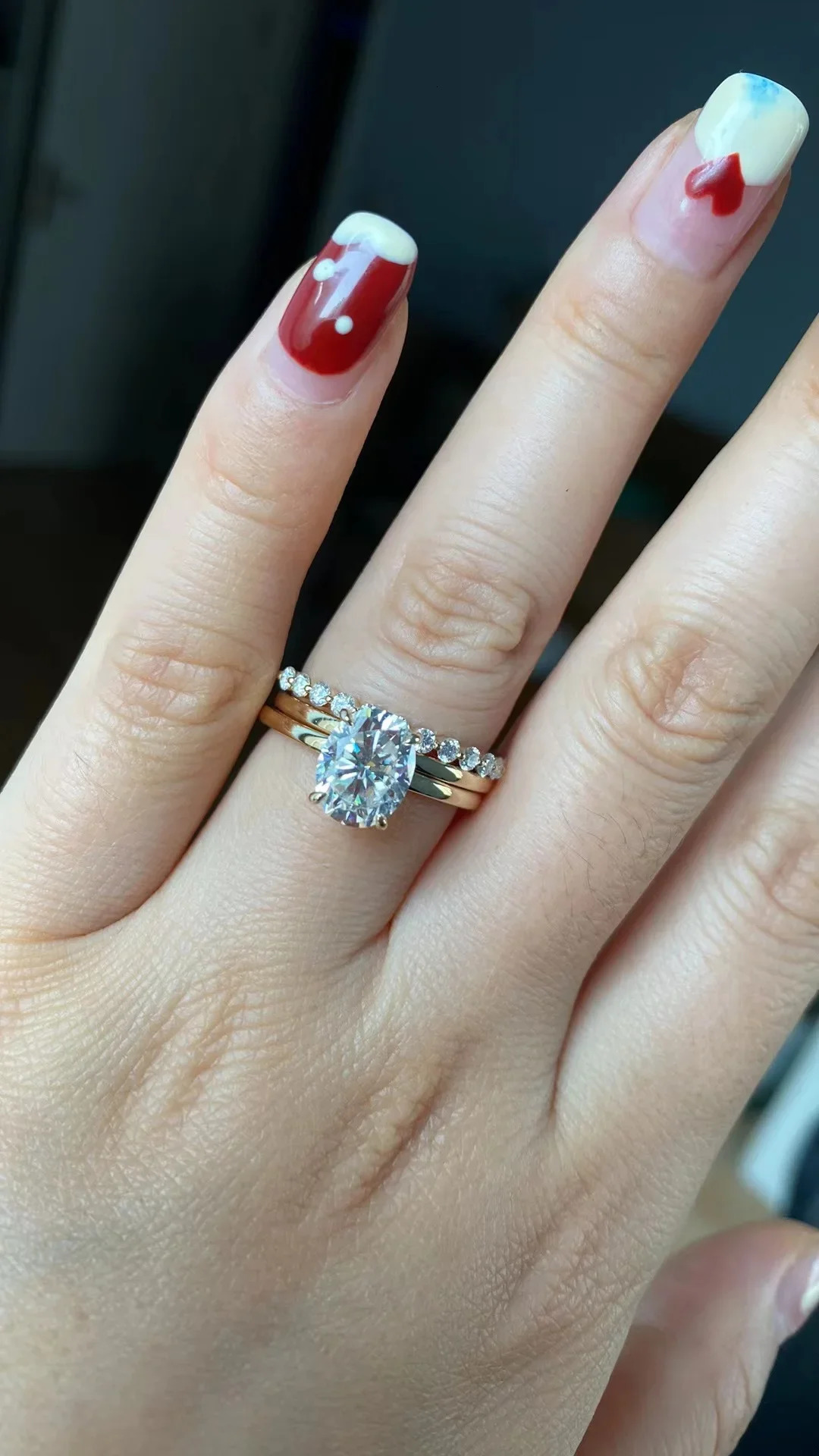 Customized 925 sterling silver ring set 241106