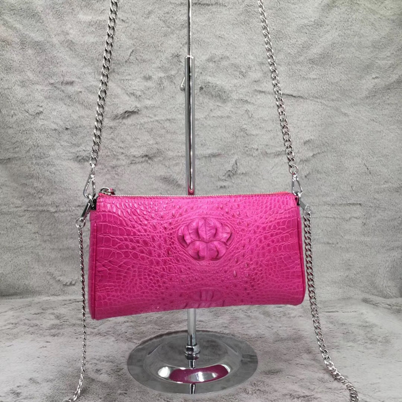 Exotic Alligator Skin Lady Small White Purse Female Large Phone Clutch Genuine Crocodile Leather Women Single Cross Shoulder Bag