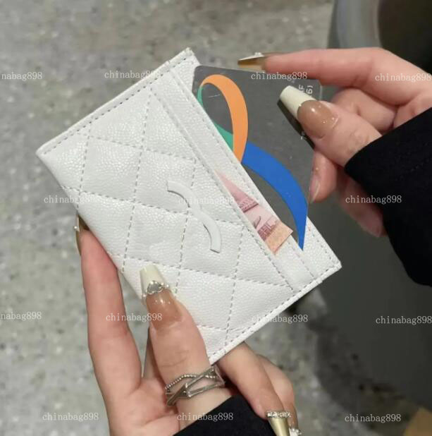 C fashion woman cute card holder classic pattern caviar quilted wholesale gold small mini black big hardware wallet Designer Pebble leather