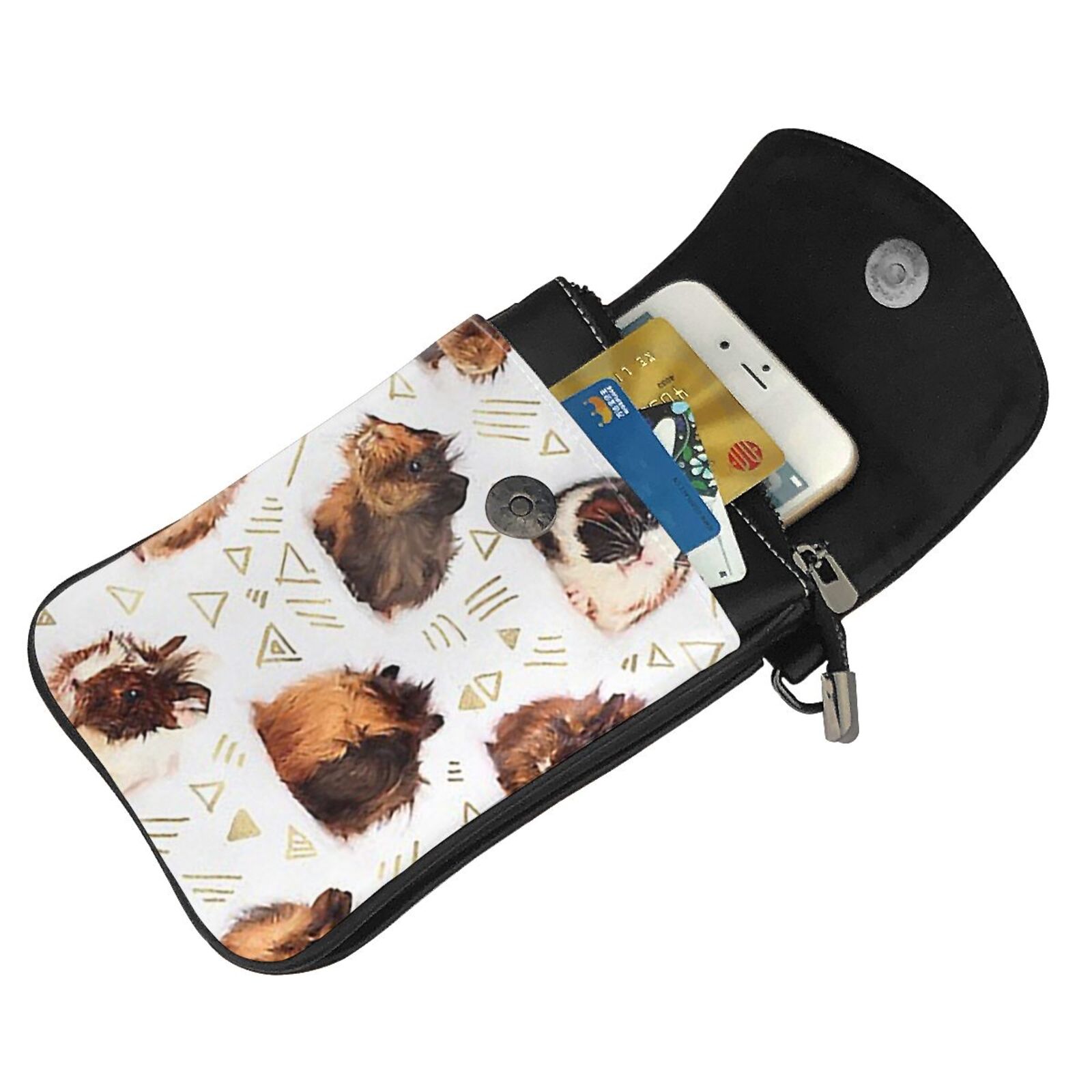 Cute Capybara Women Cell Phone Purse Leather Crossbody Bag Mini Shoulder Bag Card Holder Wallet