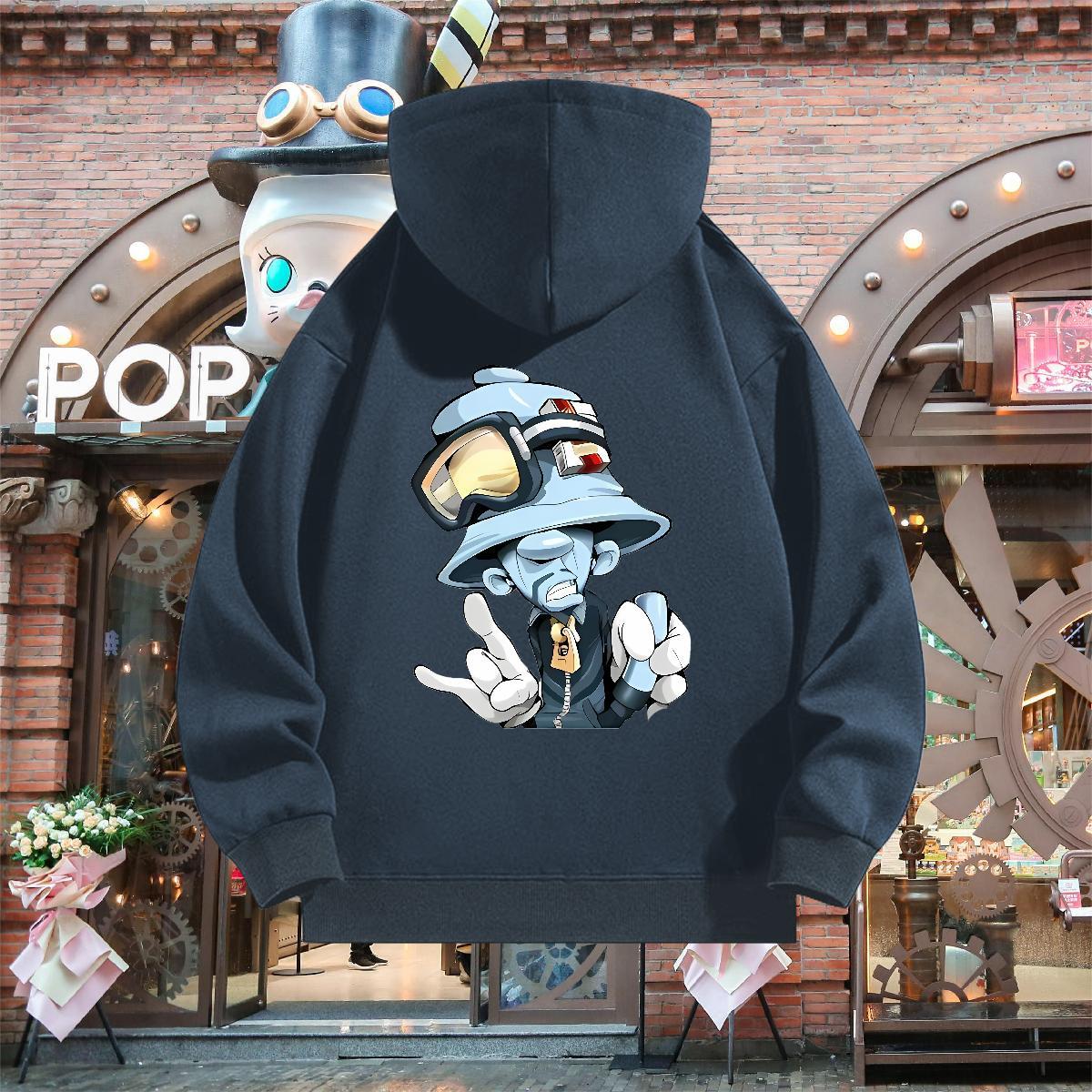 2024 Autumn Winter Hoodie Long Sleeve Soft Popular Couples Hoodie Cartoon Print Top Pullover Hoodie Casual Daily Wear 350g Cotton
