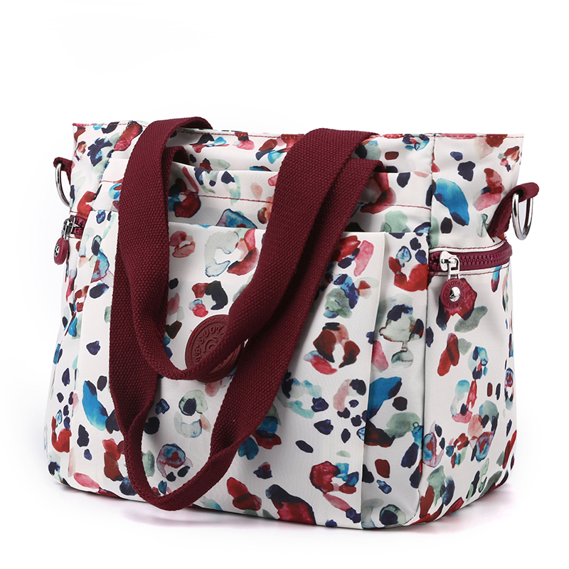 Fashion Floral Pattern Female Shoulder Bag High Quality Durable Nylon Women Handbag Large Capacity Female Bag Casual Tote