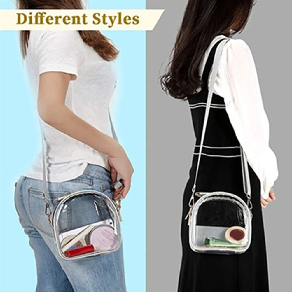INS Womens PVC Transparent Cross Body Bag Stadium Approved Transparent Shoulder Handbag Small Summer Outdoor Top Handbag Wallet 241106
