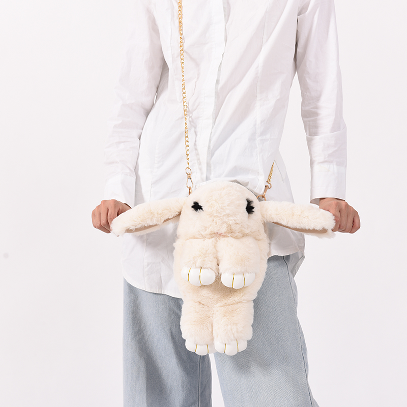 Fashion Women Bag Cute Rabbit Fur Handbags Faux Fur Women Handbags Brand Shoulder Women Messenger Crossbody Bag Christmas Gifts