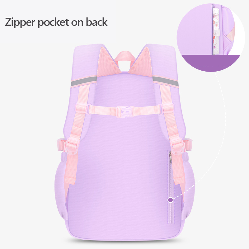 New Girls School Backpack with Bunny Cute Pink Kids Bag 6-12 Year old Teenager Schoolbag Mochila 6712