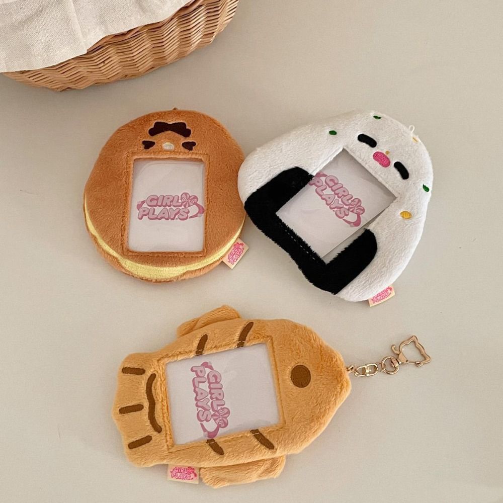 Food Series Plush Card Case New School Stationery Cute Photocard Holder Photo Bus Card Photo Display Hanger