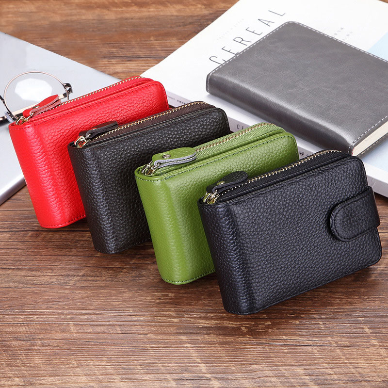 Senorita Fashion Women Card Holder Genuine Leather Zipper Casual Female ID Credit Card Case Wallet