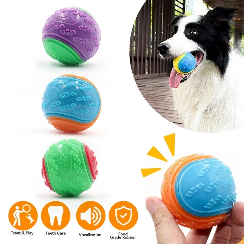 Dog Chew Toys Interactive training Soft toy ball Teeth Cleaning Bite Resistance Squeaky Camping Outing Lawn Running Toys