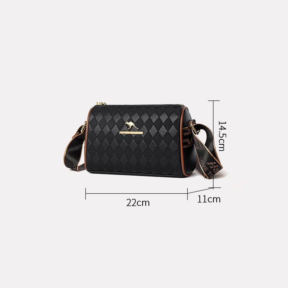 Ladies Plaid Shoulder Bag Large-capacity Crossbody Bag Fashionable and Versatile Cylindrical Bag Mom Bag Hand Bag Commuting Bag