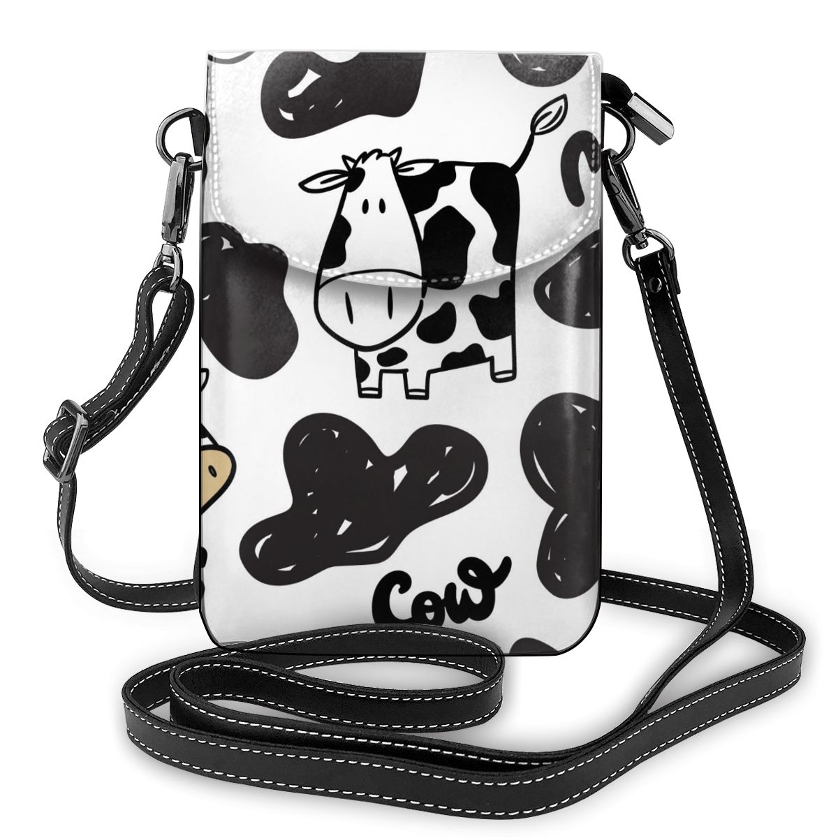 Women's Cute Cow Pattern Shoulder Messenger Bag Fashion Small Square Bag Fashion PU Leather Bag Trend Mini Handbags 2021 New
