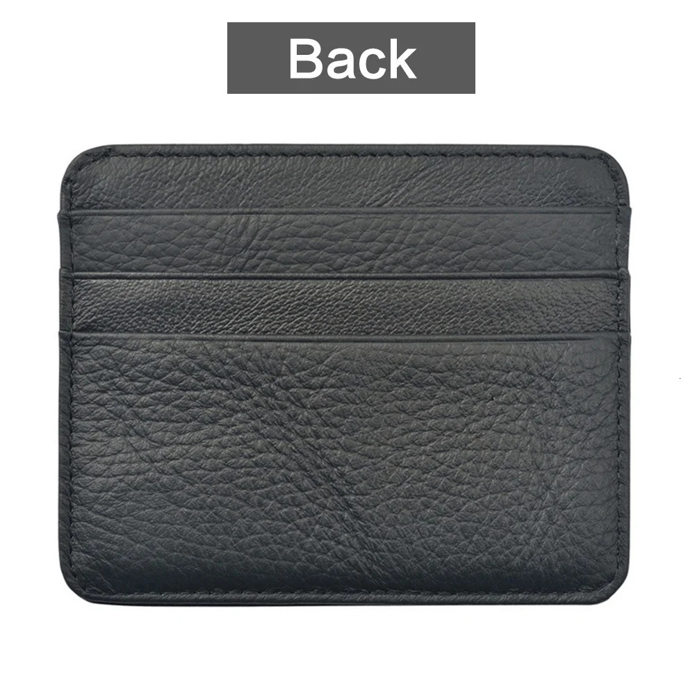 Genuine Leather ID Pocket Bank Credit Card Case Stonego Thin Wallet Cash Cards Pack Bus Holder 1PC 241029
