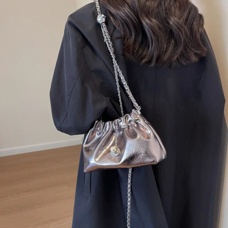 Y2K Millennium Bag Women 2024 New High Sense Shoulder Bags Summer Chain Bag Fashion Bucket Bag Messenger Bags Purses Handbags