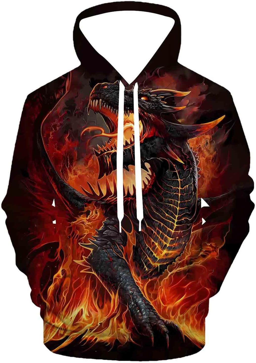 Hoodie for Mens Womens Hoodies for Men Women 3D Print Graphic Sweatshirts Pullover Novelty Hoody Hooded With Pockets Graphic Trendy Dragon Pattern