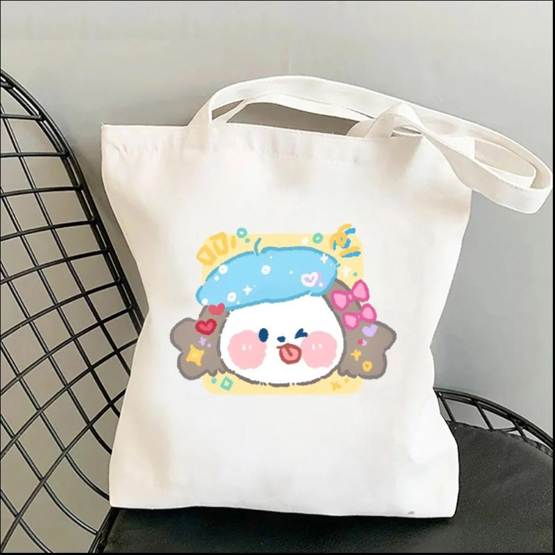 Small Animal Avatar Women Shoulder Bags Kawaii Shopper Shopping Canvas Bag Shoulder Bag Fashion Girl Handbags