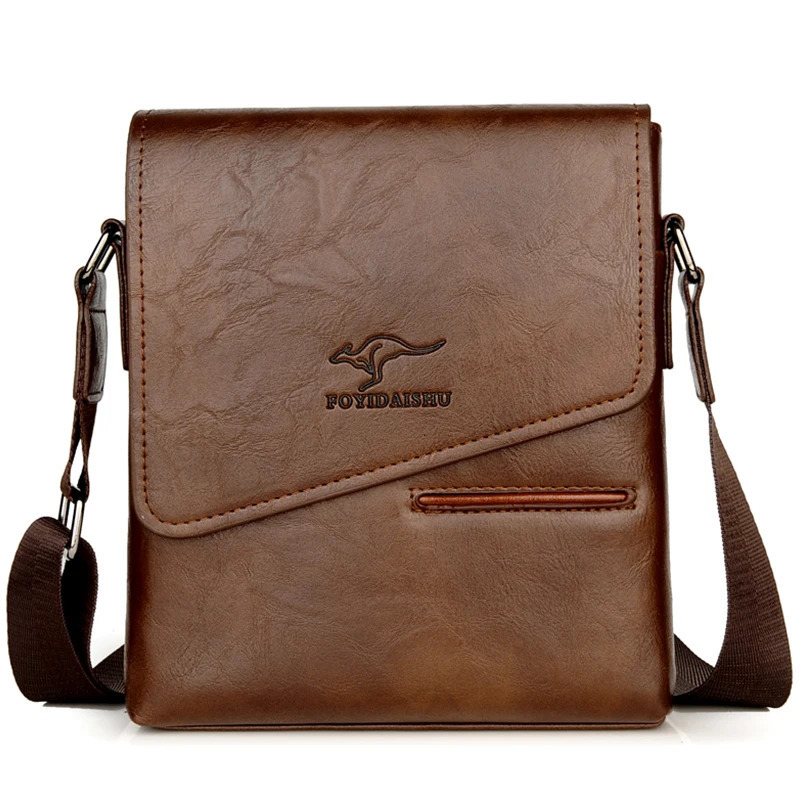 Kangaroo y Vintage Men Shoulder Bag Leather Messenger Waterproof Office Business Crossbody For Male Handbags 241106