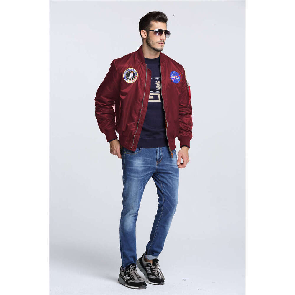 2024 Spring And Autumn Thin US Air Force Embroidered Badge Baseball NASA Pilot Jacket Men's Workwear Coat Trend