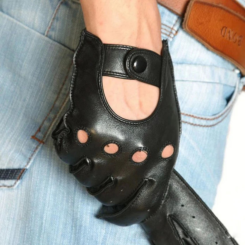 leather gloves for men in spring and autumn Lambskin casual breathable touch screen genuine leather sheepskin mens driving M023W 241106