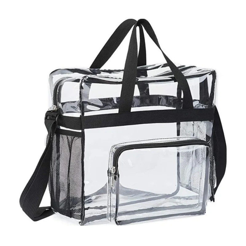 PVC womens handbag large capacity transparent messenger bag beach waterproof special bag outdoor shoulder bag travel storage bag 241106