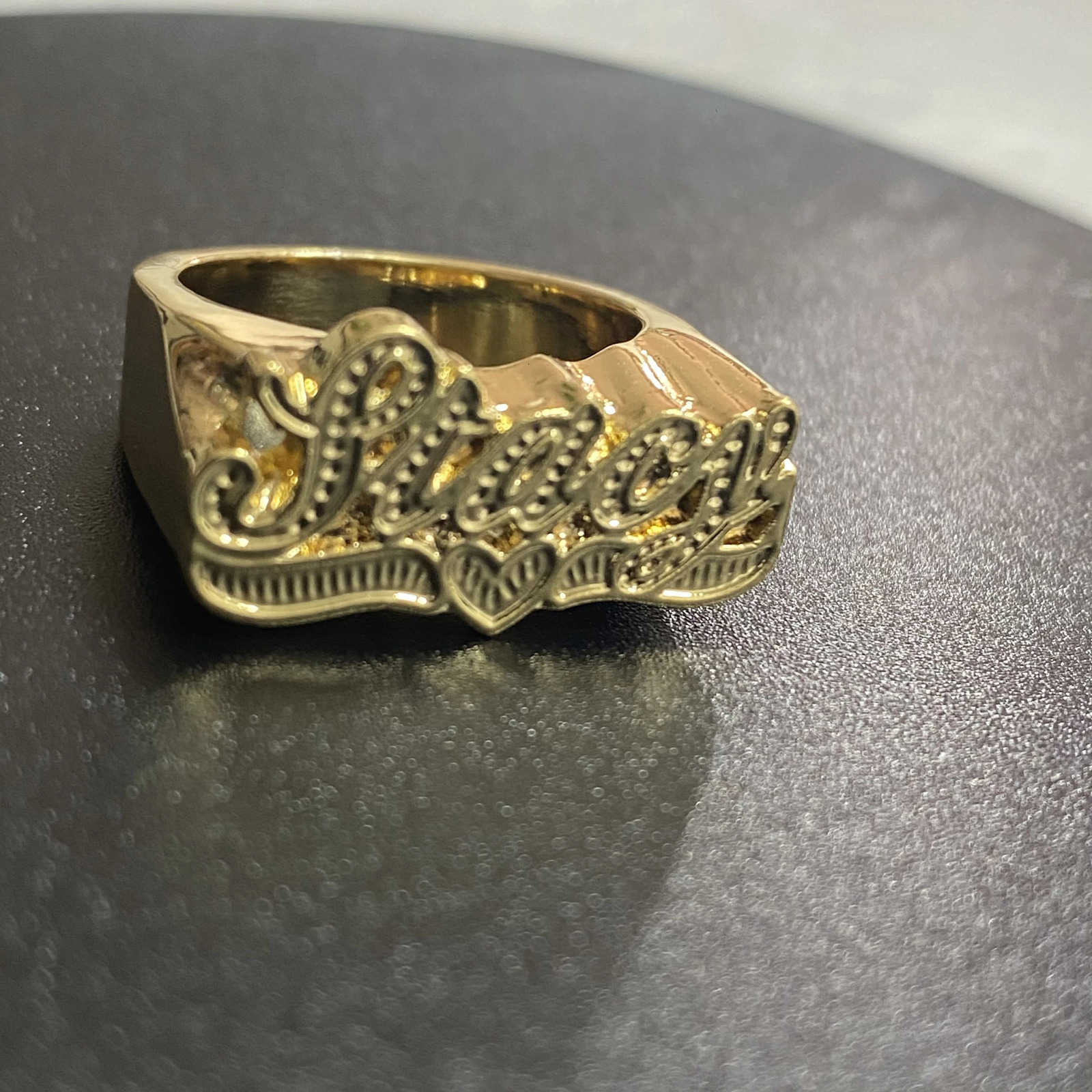 Customized handmade personalized mens name ring Christmas gift initial ring 241106