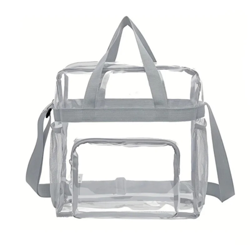 PVC womens handbag large capacity transparent messenger bag beach waterproof special bag outdoor shoulder bag travel storage bag 241106