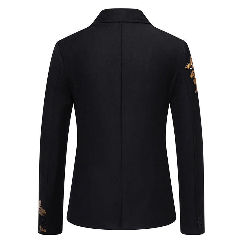 Fashion Paisley Stamped Printed Mens Coat Casual Business Wedding Slimming Set Single Button Set Party Coat Office 241106