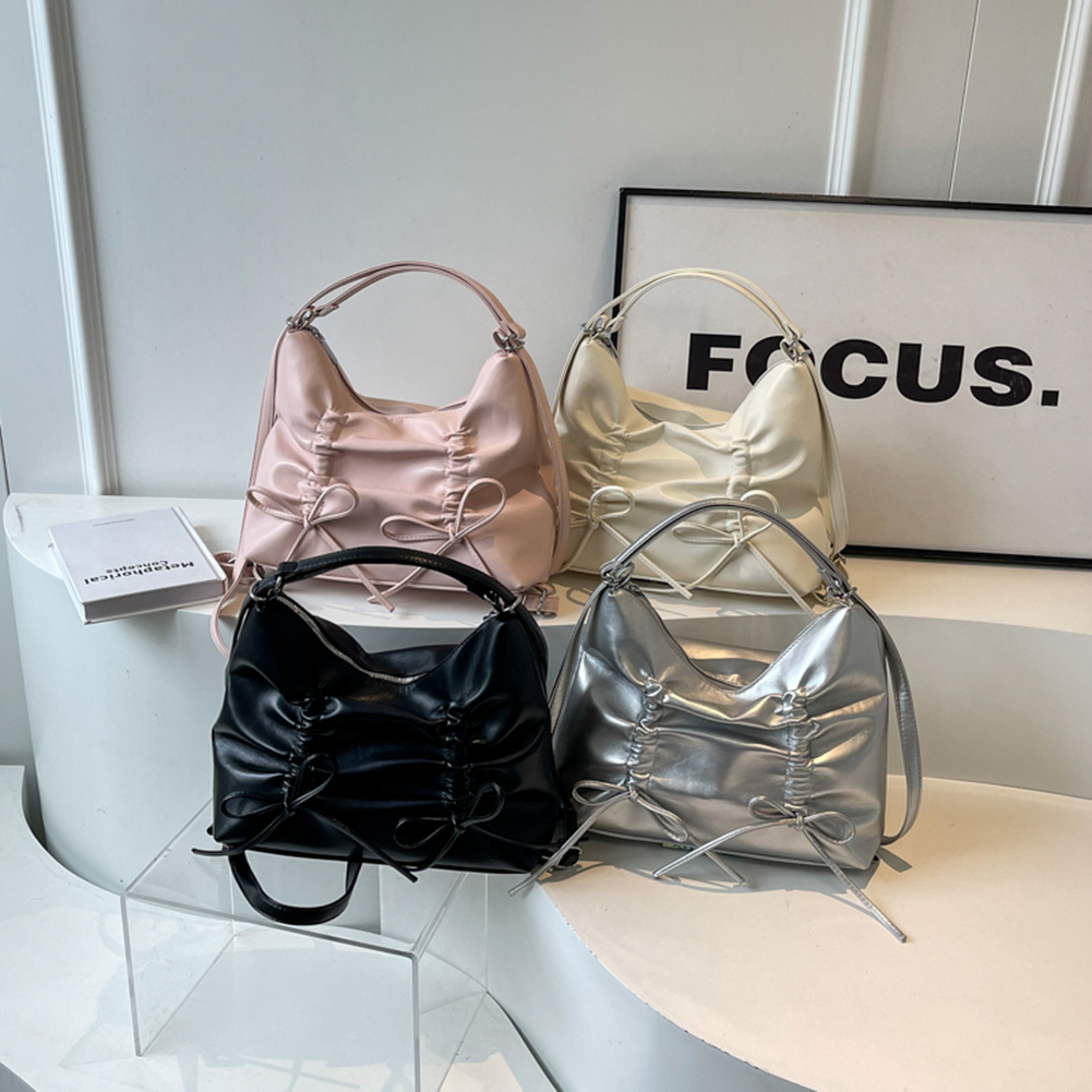 Women Fashion Crossbody Bag PU Leather Daily Tote Handbag Adjustable Strap Solid Color Backpack Female Outdoor Bag