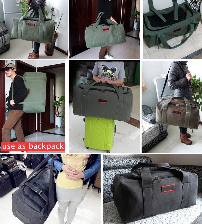 ANAWISHARE Men Travel Bags Large Capacity Women Luggage Travel Duffle Bags Canvas Big Travel Handbag Folding Trip Bag Waterproof