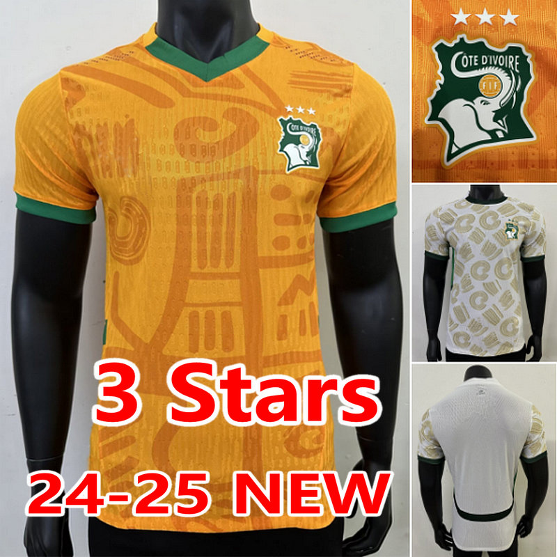 2024 3stars Cote d Ivoire national team Soccer Jerseys ivory coast DROGBA KESSIE 24 25 maillots de foot DROGBA football shirt ZAHA CORNET men kids Uniforms