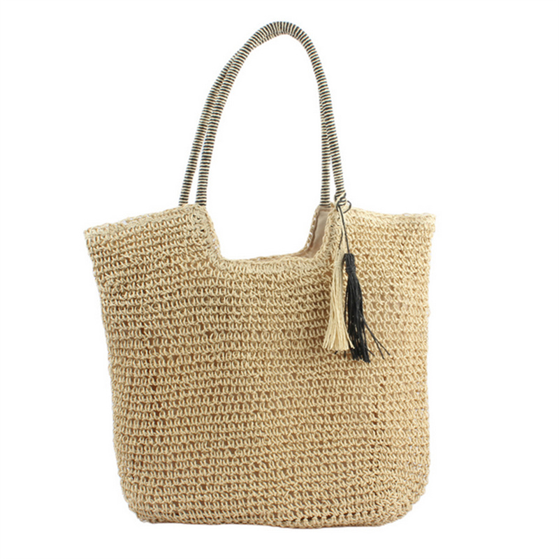 Evening Size New Ladies Fashion Hundred Tassel Decoration Shoulder Woven Bag Beach Bag Casual Bag Tote Female