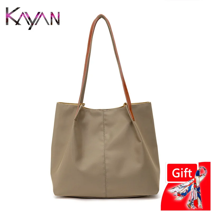 2024 Korean Nylon Canvas Women's Shoulder Tote Large Oxford Cloth Female Simple Strap Handbag Ladies Business Top Handle Bag