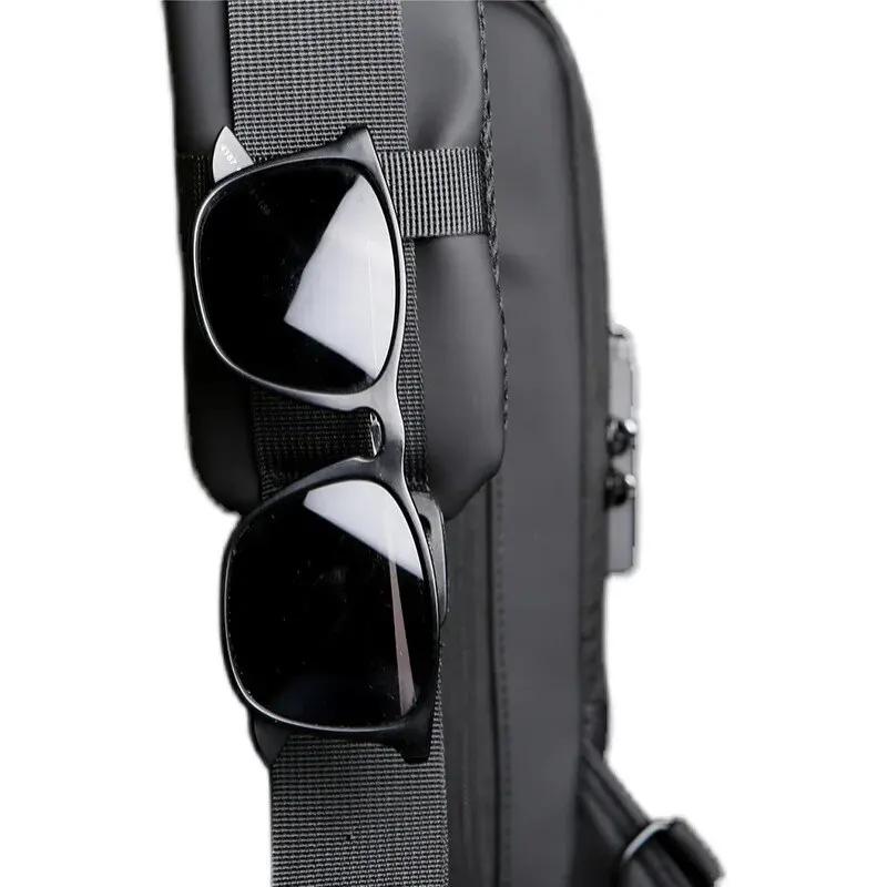 Men's Shoulder Bag Multifunction Anti Theft USB Messenger Pack Man Crossbody Cross Body Travel Chest Bags Pack